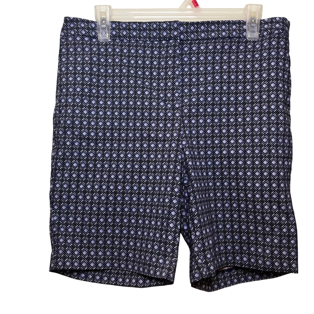 Mario Serrani Italy‎ Women's Shorts Sz 10 Geometric Blue Black Pattern